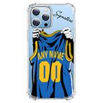 VNGDA Custom Name & Number - Golden State Basketball Jersey - Clear Case for iPhone 16 15 Pro Max 14 13 12 11 Xs Max Xr SE3 8 7 6 Plus 11 Pro Mini,With 4 Shockproof Corners Customized Transparent Case