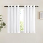 NICETOWN 45-inch Sheer Voile Curtains - Kitchen/Dinning Room Light Filtering Grommet Top Window Draperies, 54" Wide x 45" Long, White, 2 Pcs