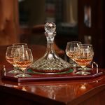 Galway Irish Crystal Brandy Decanter and 6 Glasses Set from the Longford Collection