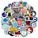 Tuqiso Programming Stickers for Developers, Coders, Programmers, Hackers, Geeks, and Engineers,Developper Stickers for Laptop (50 pcs)