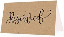 25 Rustic VIP Reserved Sign Tent Place Cards For Table at Restaurant, Wedding Reception, Church, Business Office Board Meeting, Holiday Christmas Party, Kraft Printed Seating Reservation Accessories