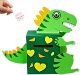 4E's Novelty DIY Dinosaur Valentines Card Box Craft Kit - Makes 1 Valentines Day Crafts for Kids, Valentine Mailbox for Classroom Exchange Party Activity Mail Box Crafts for Kids Girls Boys