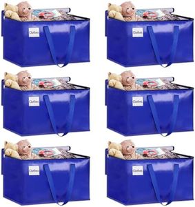 Moving Bags, Large Moving Boxes With Handles, 90L Moving Bags Storage Totes with Zipper, Storage Totes for Space Saving, Moving & Storage, Collapsible Moving Supplies(blue-6pack)