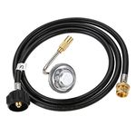 6FT Propane Adapter Hose with Gas Regulator, 1lb to 20lb Converter Compatible with Blackstone 17" 22" Tabletop Griddle, Pit Boss PB336GS 2 Burner Table top Gas Griddle