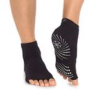 Gaiam Women's 05-63683 Yoga Socks No Toe Grip, Black/Grey (2 Pack), Einheitsgröße fits Most