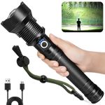 Cinlinso Flashlights High Lumens Rechargeable, 990,000 Lumens Super Bright Led Flashlight, Flash Light with 5 Modes, IPX6 Waterproof, Handheld Powerful Flashlight for hu∩ting, Camping, Emergencies