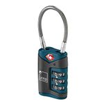 Lewis N Clarks Travel Sentry Cable Lock Gepäckschloss, Blau