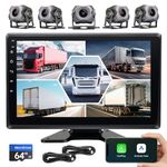 Seventour RV Truck Backup Camera with 9''HD 1080P Front Rear View Monitor kit IP69 Waterproof