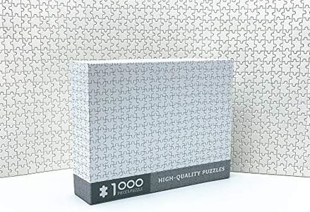 Wooden Jigsaw Puzzles for Adults 1000 Pieces, Pure White Hell 20.5 x 15 Inch Educational Games Brain Challenge Jigsaw Puzzles for Adult Kids