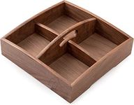 ETHOWEDEN Wooden Serving Tray Divided Platter 4 Compartment Storage Organizer Container Decorative Candy Tray for Food Server Snack. (Design Divided)