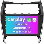 Android 12 [2GB+32GB] Car Radio Compatible for Toyota Camry 2012 2013 2014, 10 Inch Touch Screen with GPS/FM/WiFi/USB, Support SWC, Wireless Carplay Android Auto