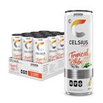 CELSIUS Sparkling Tropical Vibe, Zero Sugar Energy Drink, 335ml (Pack of 12)