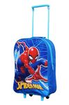 trolleys Spiderman Kids Cabin Bag Suitcase - Lightweight with Wheels & Telescopic Handle - Ideal for Short Breaks, Holidays, Sleepovers, School Trips