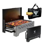 SCHNEIDERFREUDE Premium camping grill: the portable folding grill for real barbecue fans - designed and tested in Germany for the ultimate outdoor experience, charcoal grill, BBQ grill, table grill