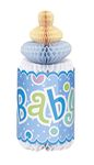 Blue Dots Bottlе-Shaped Honeycomb Decoration (30cm) 1 Piece - Adorable and Unique Party Décor for Baby Shower Celebrations