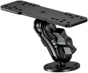 VAZESWIN Aluminum Alloy Fish Finder Mount with B Size 1" Ball Rectangular Plate & Round Base, 3.5" Medium Arm Marine Electronic Mount Compatible with Garmin, Lowrance, Humminbird, Raymarine and More