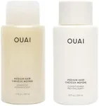 OUAI Medium Shampoo and Conditioner Set - Sulfate Free Shampoo and Conditioner for Medium Hair - Made with Keratin, Shea Butter & Avocado Oil - Free of Parabens & Phthalates (10 Fl Oz)