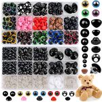 DIYDEC 700pcs Safety Eyes Toy, Plastic Colorful Glitter Safety Craft Doll Eyes Noses with Washers for Crochet Stuffed Amigurumi Animals Teddy Bear Soft Toy Craft Making DIY Crafts