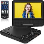 HotHat 9.5" Portable DVD Player-7.5" Swivel Display Screen with 5 Hours Built-in Rechargeable Battery, Car DVD Player for Kids and Car, Dual Speakers, Sync TV, Support SD Card/USB Disc Regions Free