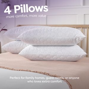 Slumberdown Hotel Pillows 4-Pack – Soft Support Bed Pillows