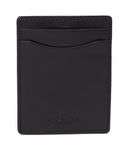 COACH Money Clip Card Case in Sport Calf, Black, One Size