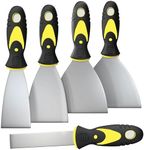 5 Pack Wallpaper Scrapers, 1'', 2", 3'', 4'', 5'' Wide Putty Knife Set, Metal Spackle Knives Paint Tools for Wallpaper, Decals, Drywall Finishing, Plaster Scraping