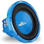 Car Vehicle Subwoofer Audio Speaker - 10 Inch Blue Injection Molded Cone, Blue Chrome-Plated Plastic Basket, Dual Voice Coil 4 Ohm Impedance, 1000W Power For Vehicle Stereo Sound System - Pyle PLBW104