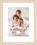 Icona Bay 8x10 Light Oak Picture Frame with Removable Mat for 5x7 Photo, Modern Style Wood Composite Frame, Table Top or Wall Mount, Bliss Collection