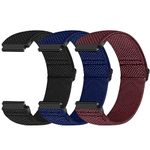 Runostrich Quick Release Nylon Watch Band - Choice of Width - 18mm, 20mm, 22mm Elastic Watch Straps Adjustable Stretchy Solo Loop Sport Nylon Replacement Wristband for Women Men, 3pcs