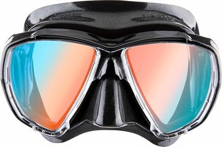 CRESSI Unisex Adult Big Eyes Mask Black/380 Blue Lens Diving and Snorkel Mask, Black/380 UV Blue Orange Lens, One Size