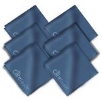Care Touch Microfiber Cleaning Cloths, 6 Pack - Cleans Glasses, Lenses, Phones, Screens, Other Delicate Surfaces - Large Lint Free Microfiber Cloths - Eye Glass Clean Cloths - 6" x 7" (Navy Blue)