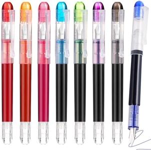 EYEYE Disposable Fountain Pens for Writing 8 Assorted Colors Colorful Fountain Pen Ink Pen Broad Point Office Supplies for Lettering Hand Drawing Sketching Doodling，Journaling, Calligraphy
