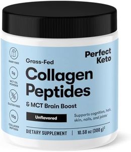 Perfect Keto Protein Powder Unflavored: Grassfed Collagen Peptides Low Carb Keto Drink Supplement With MCT Oil Powder - Best as Keto Drink Creamer or added to Ketogenic Diet Snacks Paleo & Gluten Free