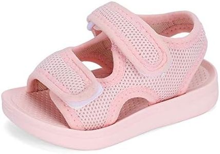 MK MATT KEELY Unisex Kids Summer Slide Sandals Baby Comfort Anti-Slip Open Toe Adjustable Walking Beach Shower Shoes for Boys Girls