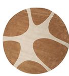 RugVista Stones Handtufted, Rug, Modern carpets, Ø 300 cm, Round, CAIR & FAIR Certified, Hand-Tufted, wool, Hallway, Bedroom, Kitchen, Living Room, Brown