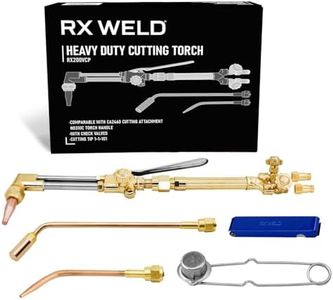 RX WELD Heavy Duty Oxy-Fuel Torch Kit with Check Valves, Cutting Tip 1-1-101 and 8-MFA Heating Nozzle