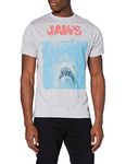 Jaws Men's Movie Poster T-Shirt, Grey (Grey Marl SPO), X-Large