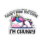 eDesign 2-Pack Don't Park Too Close I'm Chunky Decal Vinyl - 4 Inches - Funny Parking Sticker for Car Truck Van Window Bumper Laptop Tablet Cup Tumbler Water Bottle and Any Smooth Surface