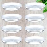 RGDECOR 6 Inches Wide - Pack of 8 - White Bottom Tray for Flower Pots - Pot Plates for Plants - Flower Pot Base Plate - Bottom Plate for Pots - Plant Saucer Plate - Plant Pot Tray - Planter Plate