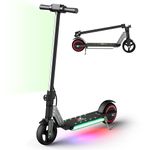 WEELMOTION E1 PRO Mat Black Electric Scooter for Kids, 6.5" Kids Electric Scooter with Led Lights and Multicolor pad Lights; Foldable Kick Scooter for Kids with LED Display Mat Black