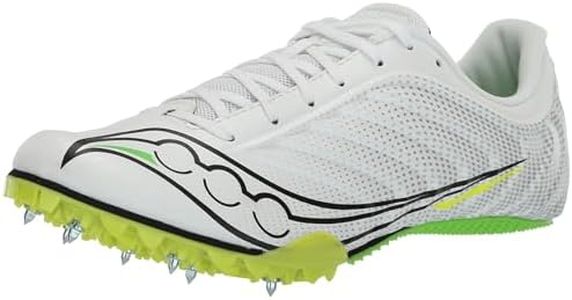 Saucony Men's Spitfire 5 Track Shoe, White/Slime, 8.5 US