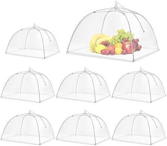 SPANLA Pop-Up Mesh Screen Food Cover Tent Umbrella, 8 Pack Food Cover Net for Outdoors, Screen Tents, Parties Picnics, BBQs, Reusable and Collapsible Reusable and Collapsible,17 Inches