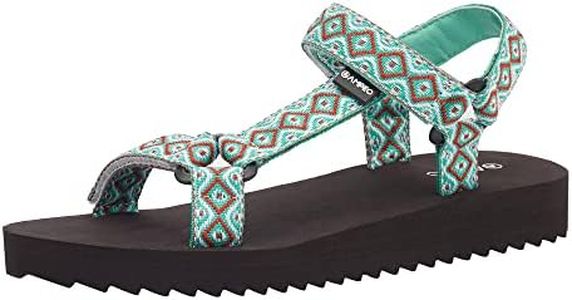 Ampeo Women's Casual Hiking Sandals Comfortable Walking Sport Athletic Water Sandals,Green,Size 8