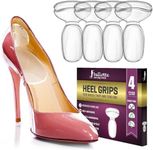 Ballotte Silicone Heel Protectors, Foot Grips for Women, Soft Silicone Shoe Inserts for Big Shoes, Alleviates Slipping & Discomfort, Comfortable Cushioning for High Heels, 4-Pack (Tea Tree Tbars)