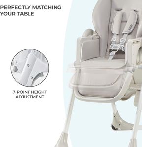 Kinderkraft Yummy Highchair – Adjustable Baby Seat, Gray