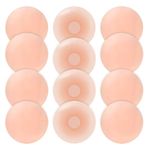 RIFNY Nipple Covers for Women, Silicone Nipple Covers Reusable Adhesive Invisible, 6 Pairs Nippleless Pasties with Travel Case (6 Round)