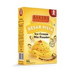 BAKERS Classic & Delightful Kesar Pista Ice Cream Powder, Easy to Make No Sugar Needed Perfect Dessert Mix - 100g (Pack Of 1)