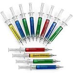 Kicko Syringe Pens - 12 Pack Multi-Color Syringe Pen - Writes in Blue or Black Ink for Boys, Girls, Imaginary Doctor Play, School Supplies, Party Favors, Goody Bag Fillers and Prizes
