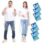 TUNCHMO Disposable Rain Ponchos for Adults 6 Pack-50% Thicker Emergency Ponchos Waterproof for Women and Men with Sleeves and Drawstring Hood