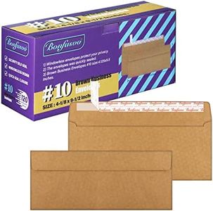 Bonfasvo 120 Pack #10 Security Envelopes 4-1/8 x 9-1/2 inches Self Seal Kraft Windowless Invisible Envelopes Super Strong Quick Seal Envelopes Security Tint Pattern Secure Mailing